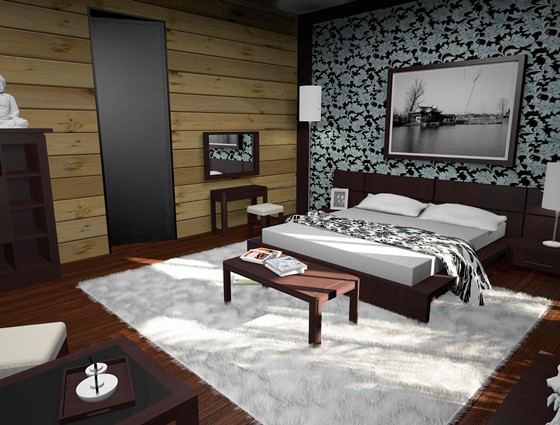 3D графика: интерьер коттеджа