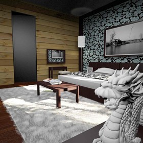 3D графика: интерьер коттеджа